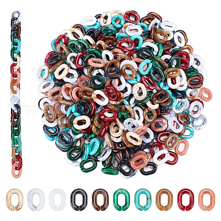 Wadorn 400 pièces 10 couleurs anneaux de liaison en acrylique OACR-WR0001-01-1