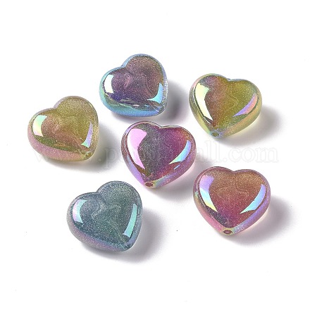 Cuentas de polvo de purpurina de plástico ABS iridiscente arco iris chapado uv KY-G025-06-1