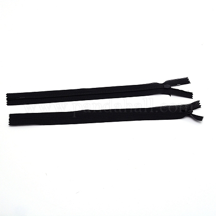 ナイロンジッパーファスナー  鉄のジッパー付き  衣類用アクセサリー  ブラック  50x2.5x0.2cm FIND-WH0065-71F-02-1