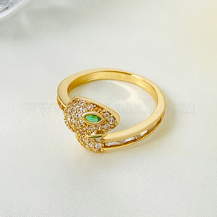 Кольца-манжеты из змеиной латуни с микропаве из кубического циркония FS-WG5D2E3-06-1