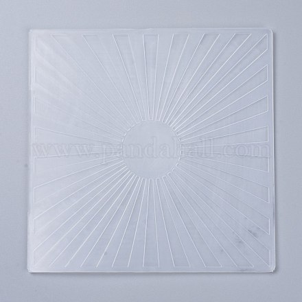 プラスチックエンボスフォルダー  凹凸エンボスステンシル  手工芸品の写真アルバムの装飾のため  太陽模様  150x150x2.5~3mm X-DIY-P007-C02-1