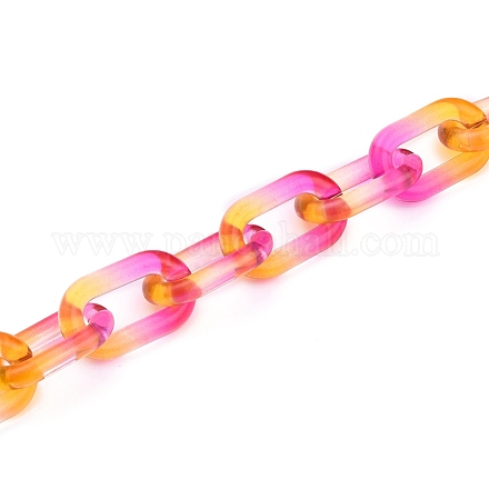 Handmade Two Tone Transparent Acrylic Cable Chains AJEW-JB00840-02-1