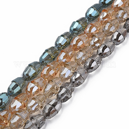 Chapelets de perles en verre transparent électrolytique EGLA-N002-35-1
