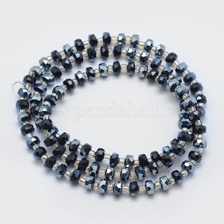 Chapelets de perles en verre électroplaqué EGLA-G026-HP01-1