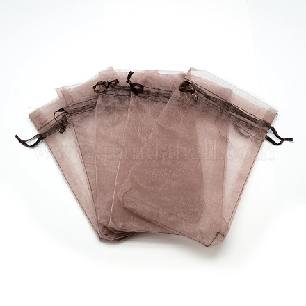 オーガンジーバッグ巾着袋  高密度  長方形  ロージーブラウン  7x5cm OP-T001-5x7-27-1