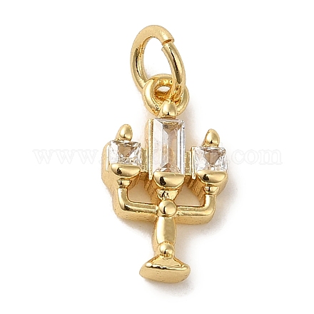 Латунные микропаве прозрачные подвески с фианитом KK-R162-023G-1
