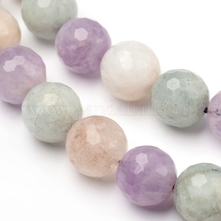 Faceted Natural Mixed Stone Round Bead Strands G-L377-34-10mm-1