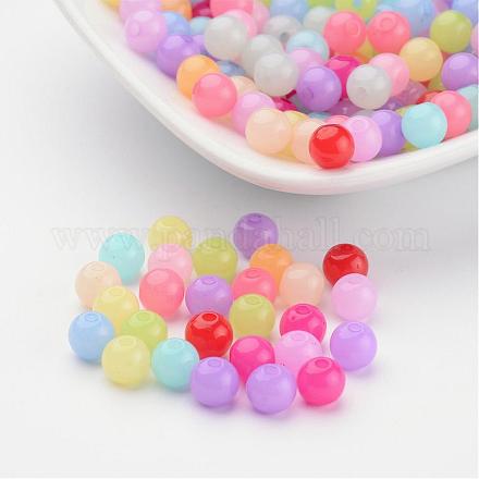 Imitation Jelly Acrylic Beads JACR-R001-6mm-M-1