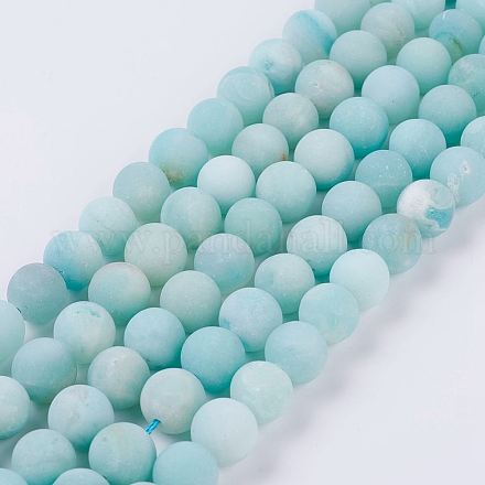 Chapelets de perles en amazonite naturelle G-P278-06-10mm-1
