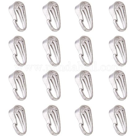 PandaHall 200 Pcs 304 Stainless Steel Snap Bail Hook Pinch Clip Pendant Clasps Dangle Charms Connectors for Jewelry Making STAS-PH0018-47P-1