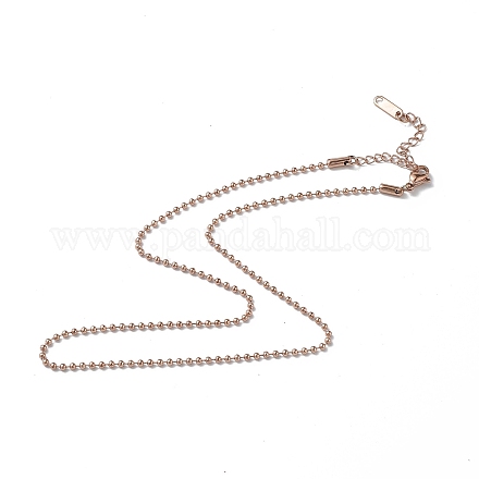 Ионное покрытие (ip) 304 ожерелье из шариковой цепи из нержавеющей стали для мужчин и женщин NJEW-K245-017B-1