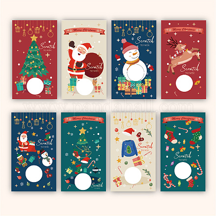 CRASPIRE 120 Sets Scratch Off Cards with Scratch Off Stickers Merry Christmas Funny Scratch Cards and Stickers DIY Coupon Cards DIY-CP0006-92O-1