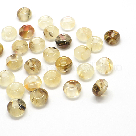 Pastèque pierre verre européen grand trou perles X-G-Q442-04-1
