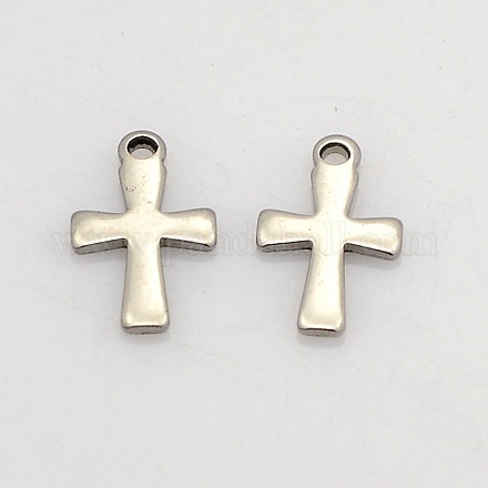 201 Stainless Steel Tiny Cross Charms STAS-N025-16-1