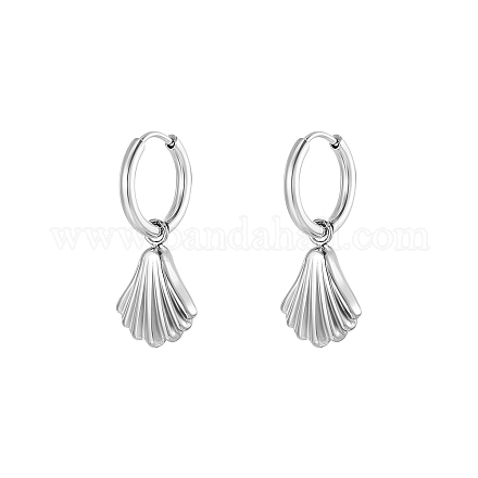 Stylish Stainless Steel Shell Earrings for Women's Daily and Party Outfits HK0128-2-1