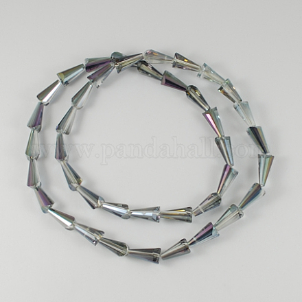 Transparent Electroplate Glass Beads EGLA-R079-18x10mm-09-1
