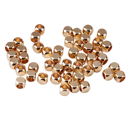 Perles en laiton de cube KK-PH0004-09G-B-NR-1