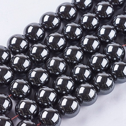 Non magnetici perle ematite sintetico fili G-H1624-12mm-1-1