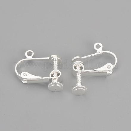 Brass Screw Clip-on Earring Findings KK-R071-04S-1