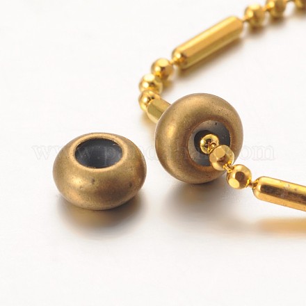 Rondelle Brass Crimp Beads KK-F0316-03-1