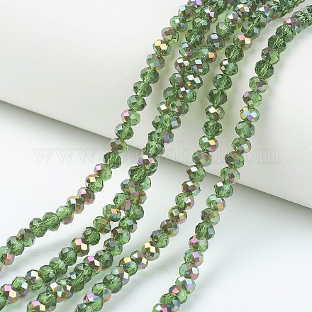 Electroplate Transparent Glass Beads Strands EGLA-A034-T1mm-R13-1