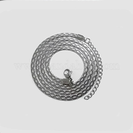 304 нержавеющая сталь елочка цепи ожерелья NJEW-P282-02P-1