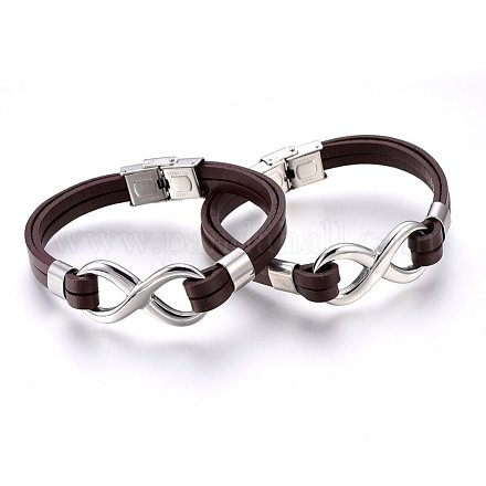 Leather Cord Bracelets BJEW-F349-26P-02-1