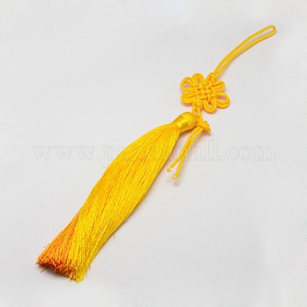 Chinese Knot Nylon Tassels Big Pendant Decorations HJEW-D024-02-1