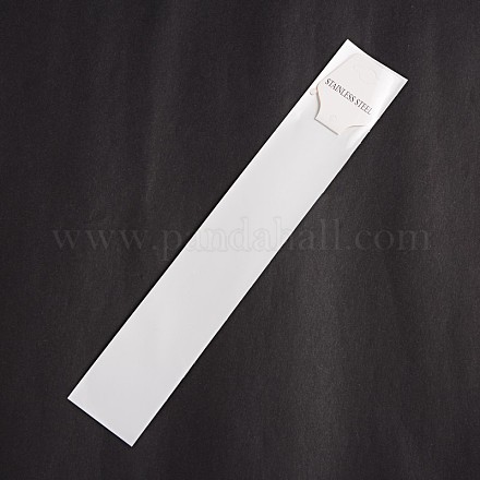 長方形セロファンバッグ  厚紙の表示カード付き  カード上の言葉ステンレス鋼  ホワイト  25x4.2cm  一方的な厚さ：0.035mm  ディスプレイハンギングカード：47x37x0.6mm CON-F001-01A-1