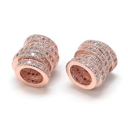 Diy laiton micro pave cubique zircone perles européennes DIY-S030-104RG-1