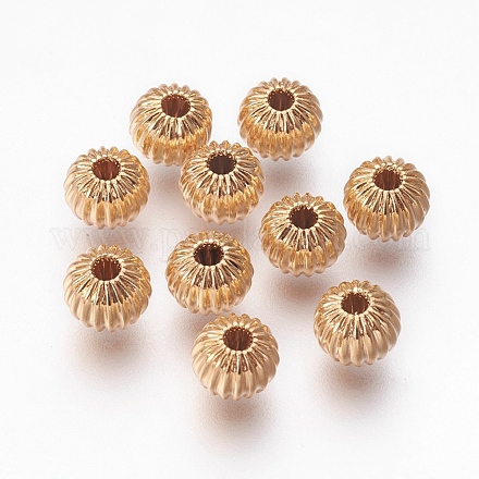 Perles ondulées en laiton X-KK-S314-6mm-13G-1
