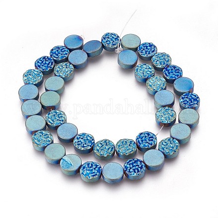 Electroplated Non-magnetic Synthetic Hematite Beads Strands G-P392-X09-1
