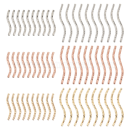Benecreat 60 Stück 2 Größen 14 Karat vergoldete Nudelrohr-Abstandsperlen KK-BC0009-14-1