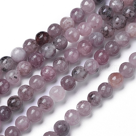 Perles de lépidolite naturelle / mica violet G-G770-04A-10mm-1