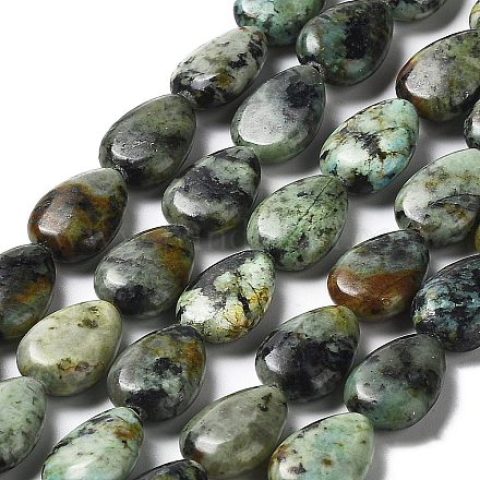 Brins de perles turquoises africaines naturelles (jaspe) G-L585-F01-01-1