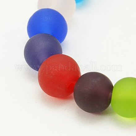 Handmade Frosted Lampwork Beads Strands LAMP-J021-10mm-15-1