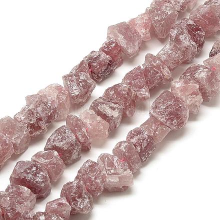 Chapelets de perles aux fraises en quartz naturel G-R427-07-1