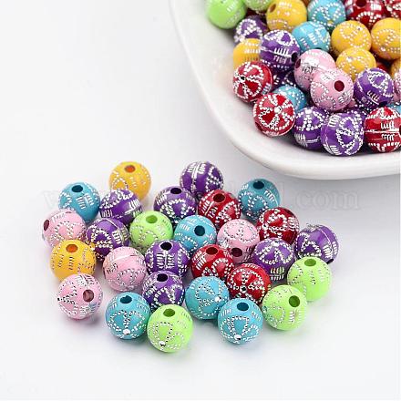 Plating Acrylic Beads PACR-S190-8mm-M-1