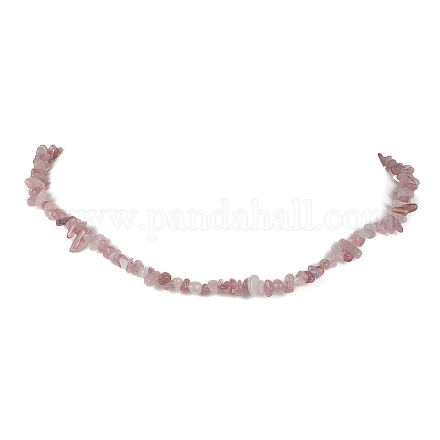 Collana di perline di quarzo rosa naturale NJEW-JN04616-13-1