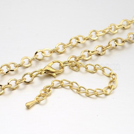 Iron Round Link Chain Necklace Makings MAK-J004-16KCG-1