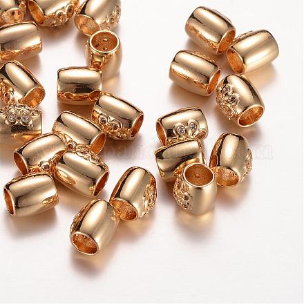 Brass Micro Pave Cubic Zirconia European Beads KK-T001-39KC-1