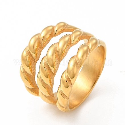 Ion Plating(IP) 304 Stainless Steel Finger Rings for Women Men RJEW-C049-30A-G-1
