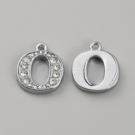 Подвески сплава Rhinestone ALRI-WH0006-03P-00-1