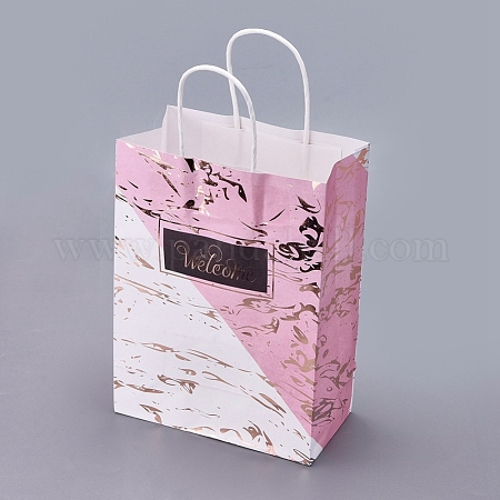 Wholesale Rectangle Kraft Paper Bags with Handle 