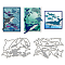 Carbon Steel Cutting Dies Stencils, for DIY Scrapbooking, Photo Album, Decorative Embossing Paper Card, Greeting Card Mold, Whale, 105x152~156x0.8mm, 2pcs/set