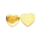 Alloy Cabochons, Long-Lasting Plated, Heart with Rose, Golden, 17.5x18x2.5mm