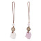 Natural Chalcedony & Wood Mobile Straps, Fox, Mixed Color, 11.3cm, 2pcs/set