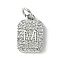 Rack Plating Brass Micro Pave Clear Cubic Zirconia Charms, Long-Lasting Plated, Lead Free & Cadmium Free, Rectangle with Letter Pattern, with Jump Ring, Platinum, Letter M, 14x9.5x2mm, Hole: 3mm