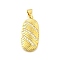 Brass Micro Pave Cubic Zirconia Pendants, Oval, Real 18K Gold Plated, 27x13x3mm, Hole: 3.5mm