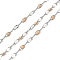 304 Stainless Steel Dapped Chains, with Enamel, Soldered, with Spool, Real 18K Gold Plated, PeachPuff, 2mm